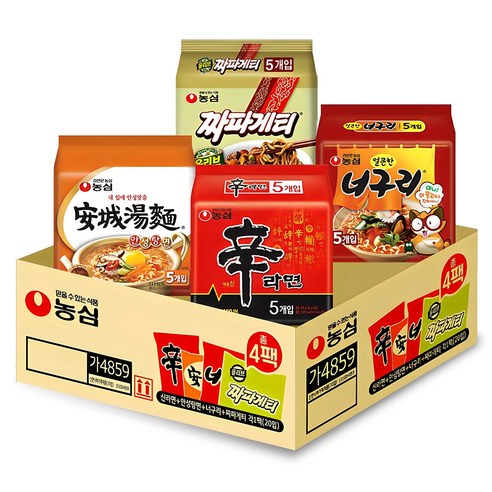 농심 신라면 120g x 5p + 안성탕면 125g x 5p 제품 이미지